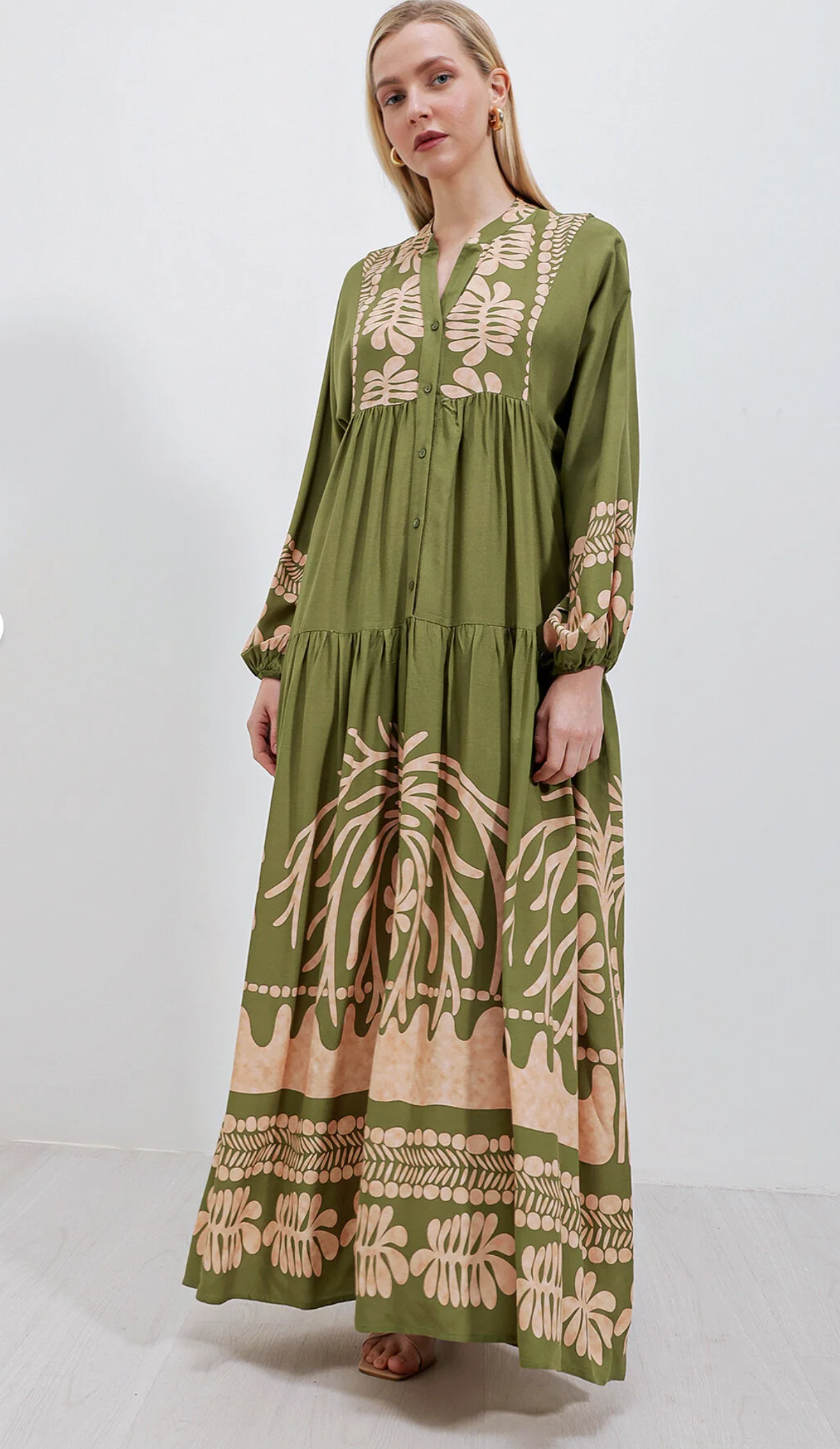 Bigdart 2423 فستان حجاب منقوش أصلي