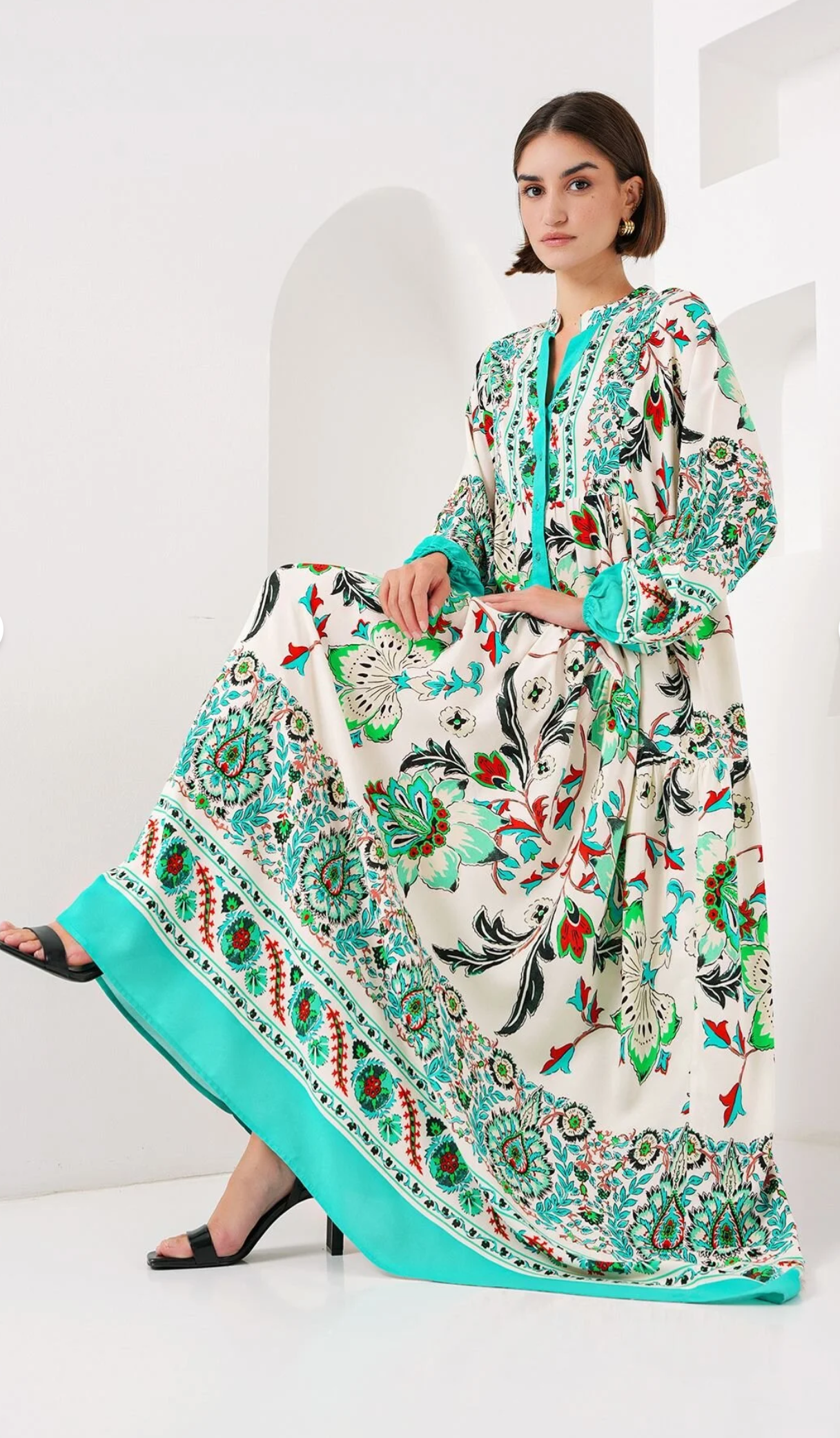 Bigdart 2423 فستان حجاب منقوش أصلي