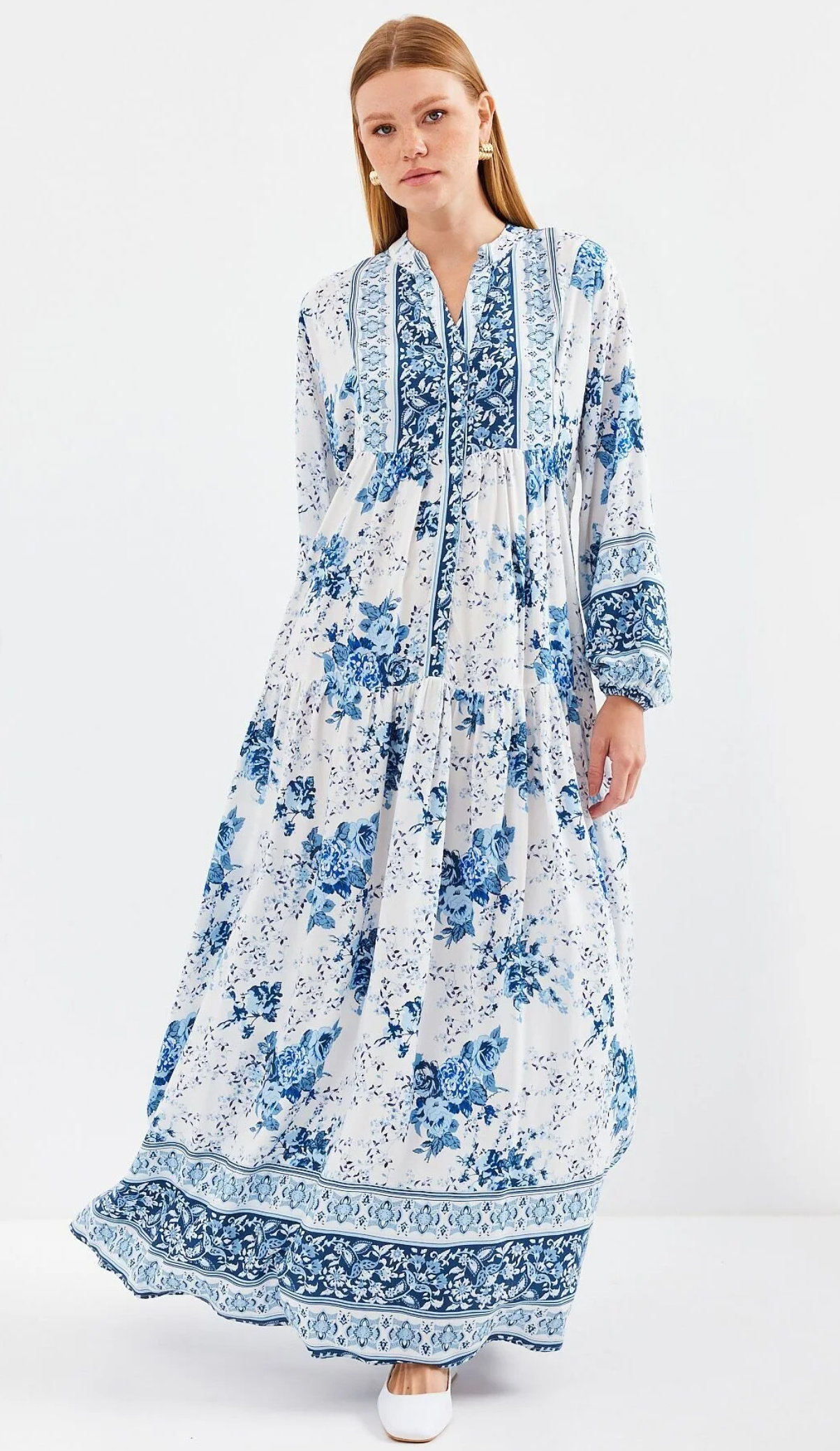 Bigdart 2423 فستان حجاب منقوش أصلي