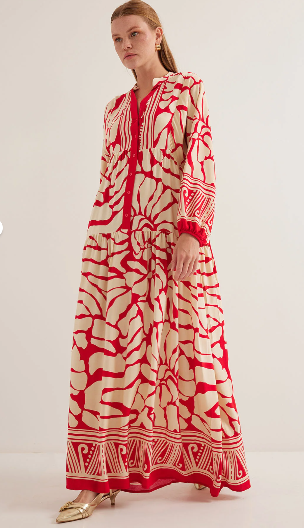 Bigdart 2423 فستان حجاب منقوش أصلي