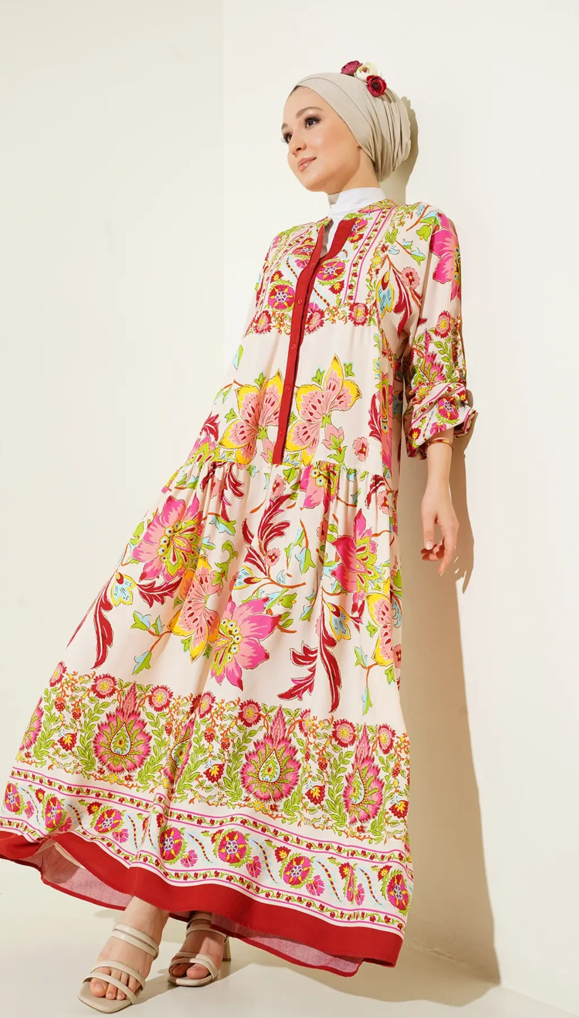 Bigdart 2423 فستان حجاب منقوش أصلي