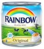 Rainbow Evaporated Milk With Vitamin D, 170gram - ابو قوس حليب مكثف للشاي و القهوة 170 جرام / لبن مكثف سائل من رينبو، سادة، مدعم بفيتامين د، سعة 170 جم
