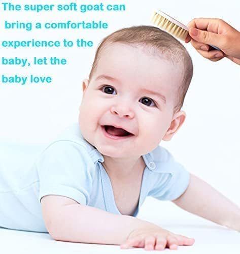 Baby Hair Brush and Comb Set, Baby Brush with Soft Natural Bristles / مجموعة فرشاة ومشط بشعيرات طبيعية ناعمة للأطفال