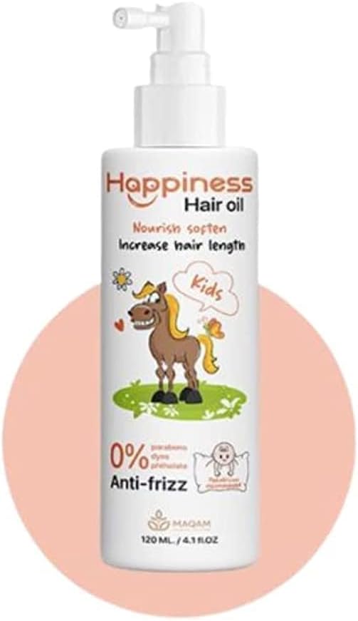 Happiness baby Hair Oil with Natural Oils 120 ml / زيت شعر الأطفال بالزيوت الطبيعية من هابينيس، 120 مل