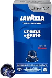 Lavazza Nespresso crema e gusto / كبسولات كريما اي غوستو كلاسيكو متوافقة مع نسبريسو من لافازا، 10 كبسولات، ازرق