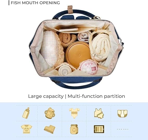 Mommy Backpack Practical and Comfortable / حقيبة ظهر مامي عملية ومريحة – للحفاظ على متعلقات البيبي بتصميم عصري مقاوم للماء مع جيب أمامي للحفاظ على الببرونة دافئة من BAGHERA STORE