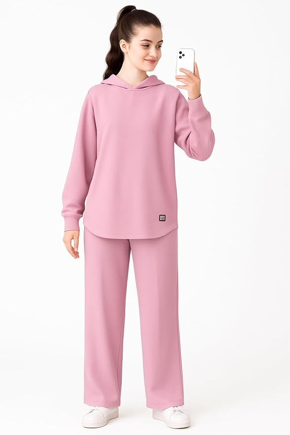 طقم رياضي نسائي من رومبا – خامة قطن ناعم ومريح مقاوم للتجاعيد والوبر - ترنج رياضي للبنات والنساء بغطاء للرأس من رومبا