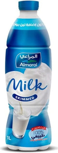 Almarai plain milk 1L Skimmed PET / لبن من المراعي خالي الدسم سادة - 1 لتر - زجاجة بلاستيك