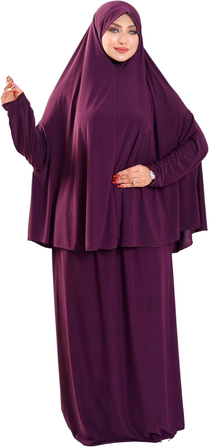 Solid Prayer Drop Cotton Feel Comfortable and Cool Fiber Material - Modern Plain Prayer Set Fits All Taste / إسدال للصلاة سادة من القطن بملمس مريح ورائع - طقم صلاة عصري سادة يناسب جميع الأذواق