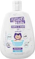 Passion baby shampoo &Shower 2x1 275 ml / شامبو من باشن للشعر الناعم، يحافظ على شعر وبشرة طفلك مغذية ومرطبة، مع مكونات طبيعية وهيبوالرجينيك، عبوتان سعة 275 مليلتر
