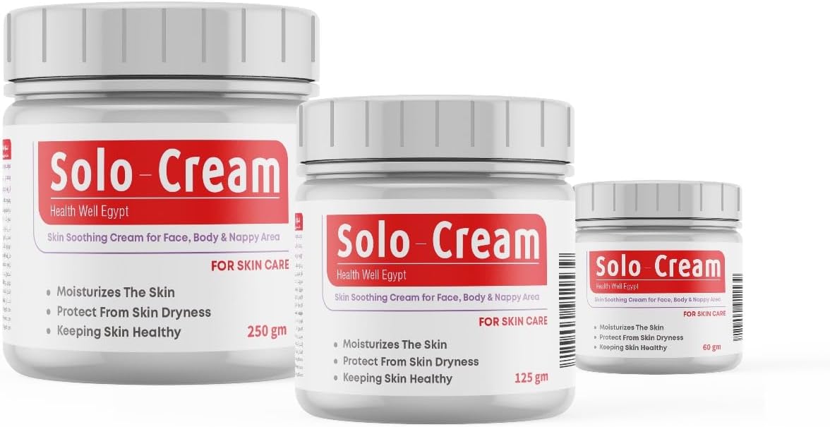 Solo-Cream Protective Soothing  – (125 gm) / كريم حماية وتهدئة لبشرة الأطفال والبالغين يحتوي على أكسيد الزنك وصبار الألوفيرا وزيت الزيتون وفيتامين اي لتهدئة وحماية وترطيب البشرة الجافة أو المتهيجة، بوزن 125 جم من سولو كريم