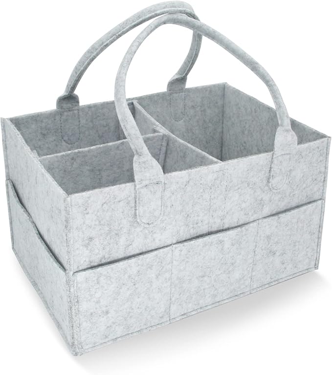 SKY-TOUCH Baby Diaper Caddy Organizer Tote Bag / شنطة تنظيم حفاضات الأطفال من سكاي-تاتش، شنطة يد كبيرة توت، سلة هدايا لحفلات استقبال المولود| صندوق تخزين لغرفة الأطفال لطاولة تغيير الحفاضات| منظم سفر محمول للسيارة