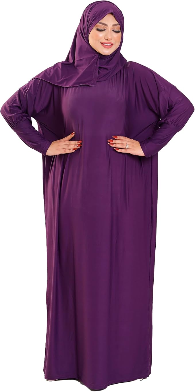 Asdal Prayer One Piece Connected Veil Cotton Feel Comfortable And Cool Material - Solid Out Prayer Set / طقم إسدال صلاة سادة قطعة واحدة متصلة مصنوع من القطن بملمس مريح ورائع