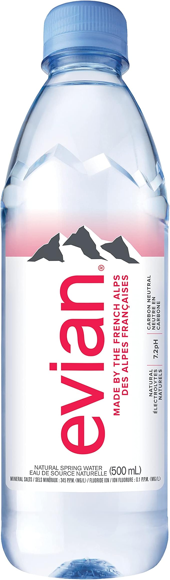 evian natural spring water, 500mL Bottles, 24 Pack / مياه الينابيع الطبيعية من ايفيان، زجاجات 500 مل، 24 عبوة