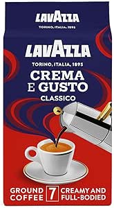 Lavazza ground coffee blend, crema e gusto classico, arabica & robusta - dark roast, 250 g / مزيج بن مطحون من لافازا، كريما اي جوستو كلاسيكو، ارابيكا وروبوستا - تحميص داكن، 250 جرام، أرض، علبة
