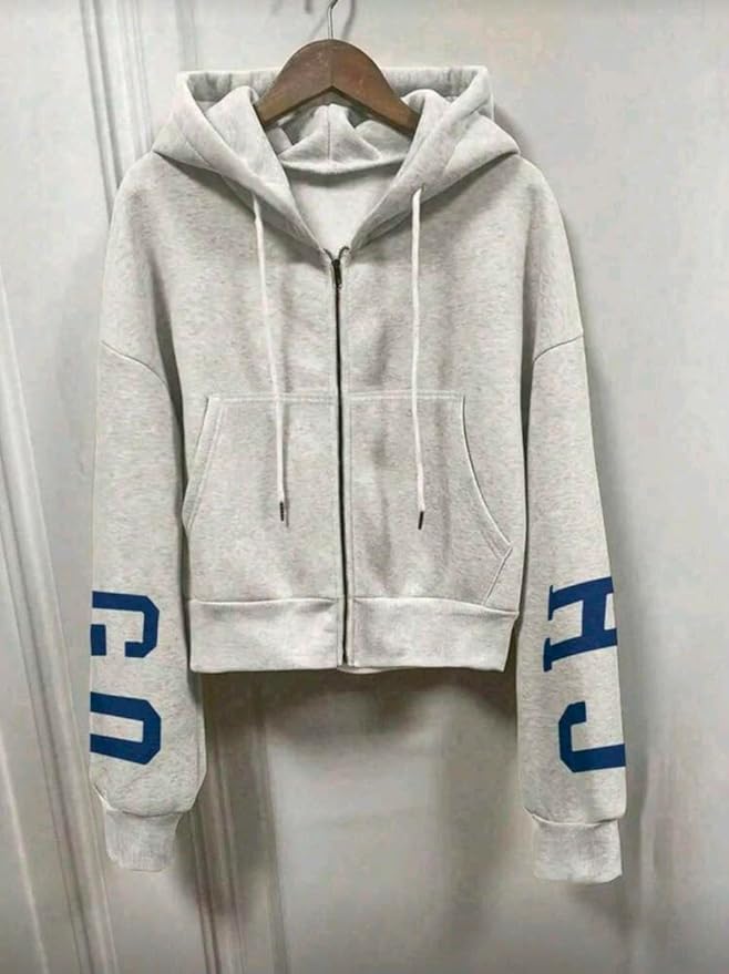 Sweatshirt Winter Cotton Women's Hoodies Thermal Lined, Jacket / سويت شيرت شتوي بغطاء للرأس للنساء من القطن ومبطن حراري، جاكيت