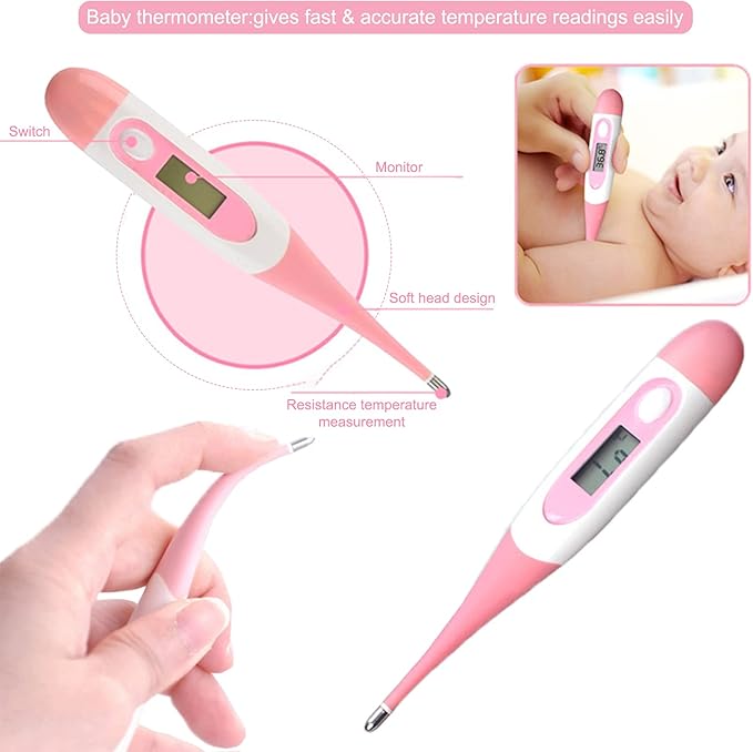 Baby Grooming Kit Newborn, Infant Toddler Healthcare & Grooming / مجموعة العناية اليومية الأساسية للأطفال حديثي الولادة من ام كيه ان زوم، أدوات أظافر محمولة مع شنطة تخزين والعناية الصحية الشخصية، 10 قطع، شفاف