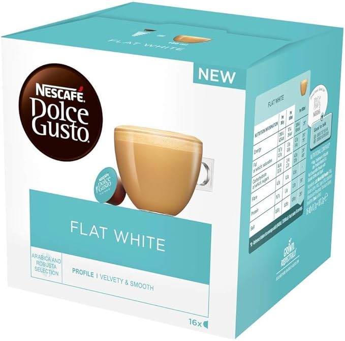 Nescafe Dolce Gusto - Flat White - 16 Capsules / كبسولات نسكافيه دولتشي جوستو - ابيض مسطح - 16 كبسولة