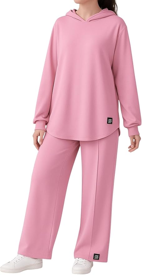 طقم رياضي نسائي من رومبا – خامة قطن ناعم ومريح مقاوم للتجاعيد والوبر - ترنج رياضي للبنات والنساء بغطاء للرأس من رومبا