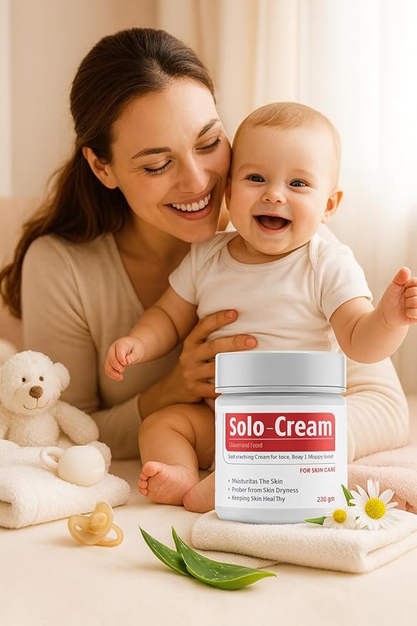 Solo-Cream Protective Soothing  – (125 gm) / كريم حماية وتهدئة لبشرة الأطفال والبالغين يحتوي على أكسيد الزنك وصبار الألوفيرا وزيت الزيتون وفيتامين اي لتهدئة وحماية وترطيب البشرة الجافة أو المتهيجة، بوزن 125 جم من سولو كريم