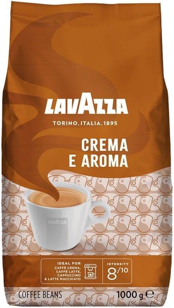 Lavazza Crema E Aroma Coffee Beans - 1kg / حبوب قهوة كريما اي اروما 1 كجم من لافازا، الحبة الكاملة، كيس