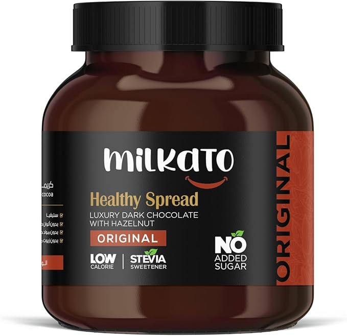 Milkato Healthy Spread Chocolate Original with Hazelnut 375 gm / شيكولاتة سبريد ميلكاتو هيلثى بقطع البندق- 350 جرام
