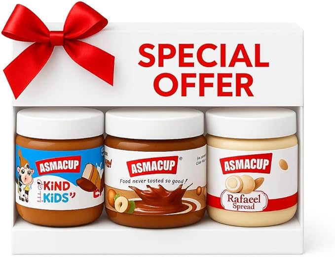 مجموعة سبريد من اسماكب، سبريد رافايلو وسبريد كيندر وسبريد شوكولاتة 200 جم، 3 قطع