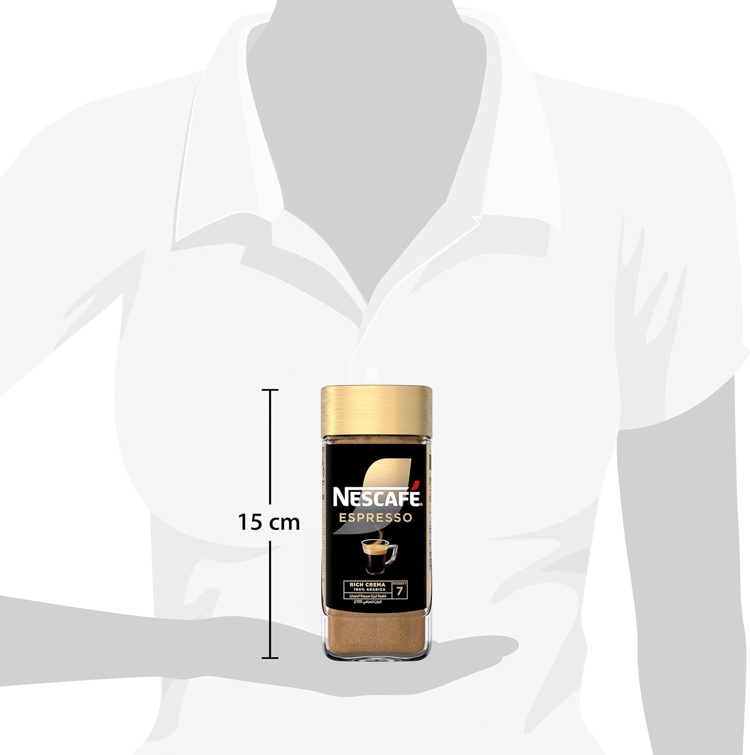 NESCAFÉ gold espresso Italian instant coffee, rich crema,100% arabica, 100g / قهوة اسبريسو سريعة التحضير من نسكافيه، كريمة غنية، 100% ارابيكا، برطمان 100 غرام