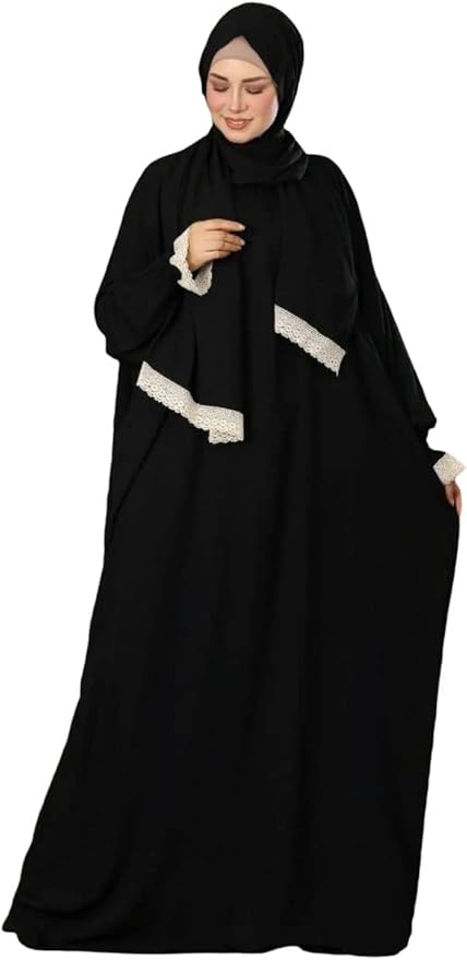 Viscose Prayer Drop with Attached Veil Multicolor / اسدال الصلاة من الفسكوز مع حجاب متصل - الوان متعددة