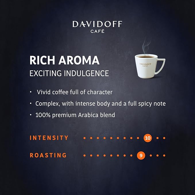 Davidoff Café Rich Aroma Instant Coffee 3.5oz/100g / قهوة اروما سريعة التحضير كافيه ريتش من دافيدوف 100 جرام - 3.5 اونصة، أرض، إناء