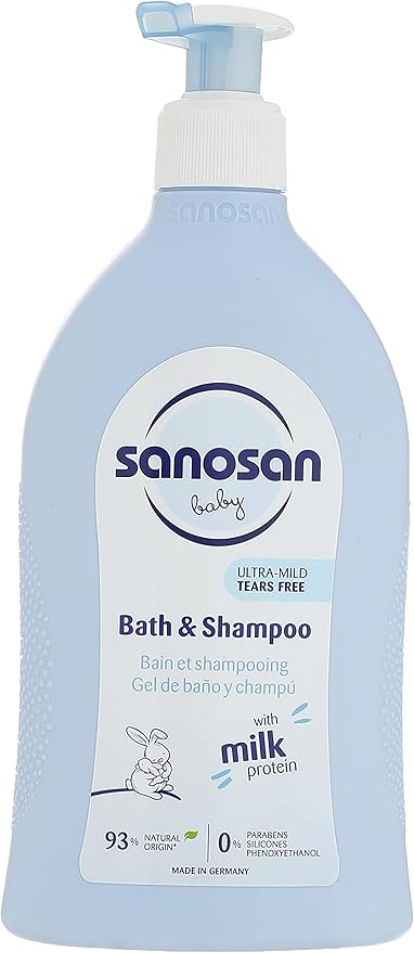 Sanosan Nappy Rash Cream 150 ml + Sanosan Baby Bath & Shampoo 500 ml + Soap Free / كريم لطفح الحفاض من سانوسان 150 مل + شامبو استحمام للاطفال من سانوسان 500 مل