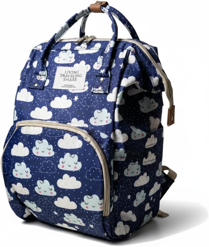 Mommy Backpack Practical and Comfortable / حقيبة ظهر مامي عملية ومريحة – للحفاظ على متعلقات البيبي بتصميم عصري مقاوم للماء مع جيب أمامي للحفاظ على الببرونة دافئة من BAGHERA STORE