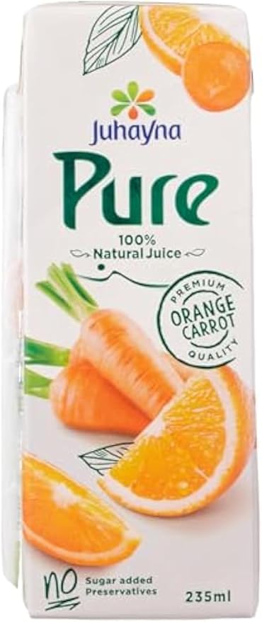 Juhayna Pure Orange And Carrot Juice - 235 ml / جهينة بيور عصير برتقال وجزر 235 مل