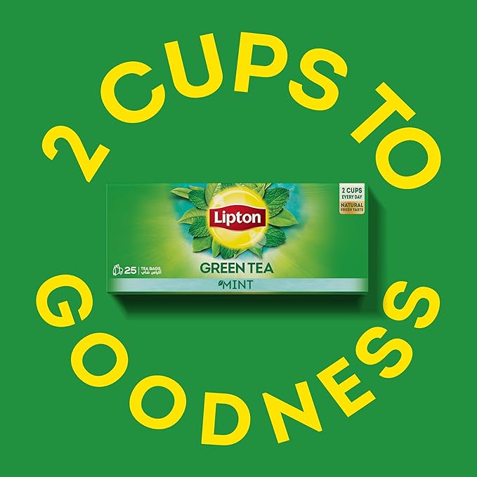 Lipton Green Tea Mint, 25 teabags / ليبتون نعناع أخضر