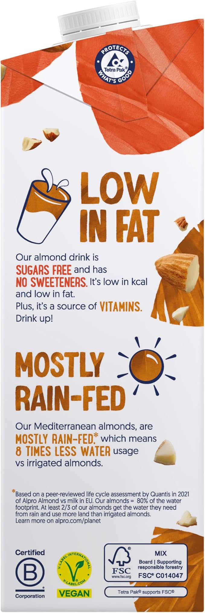 Alpro almond milk unsweetened - 1l / حليب لوز غير محلى بحجم 1 لتر من البرو