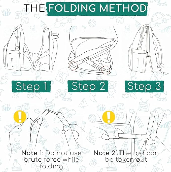 Multifunctional 3 in 1 Diaper Bag with Changing Station Black, / شنطة حفاضات متعددة الوظائف 3 في 1 مع مسند لتغيير الحفاضات، شنطة ظهر للحفاضات وسرير أطفال للسفر