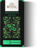 Royal Herbs Black Tea Mint Envelope / أكياس شاي أسود بنكهة النعناع من رويال، عبوة 20 كيس