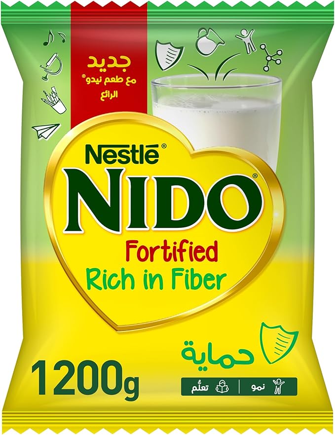 Nido Fiber Milk Powder 1200g / مسحوق حليب نيدو من نستله، 1200 جرام