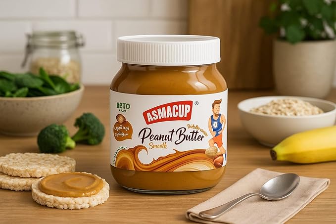 زبدة الفول السوداني بدون سكر مضاف من اسماك اب، 350 جرام