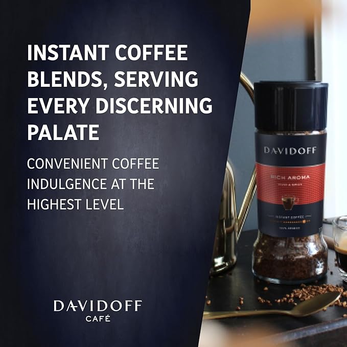 Davidoff Café Rich Aroma Instant Coffee 3.5oz/100g / قهوة اروما سريعة التحضير كافيه ريتش من دافيدوف 100 جرام - 3.5 اونصة، أرض، إناء