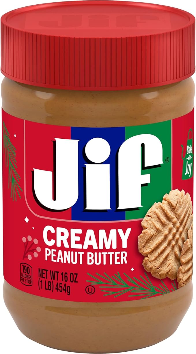 Jif Creamy Peanut Butter, Non-GMO, Gluten-Free, 454g / زبدة فول سوداني كريمية وغير معدلة وراثيا وخالية من الجلوتين، بوزن 454 جم من جيف