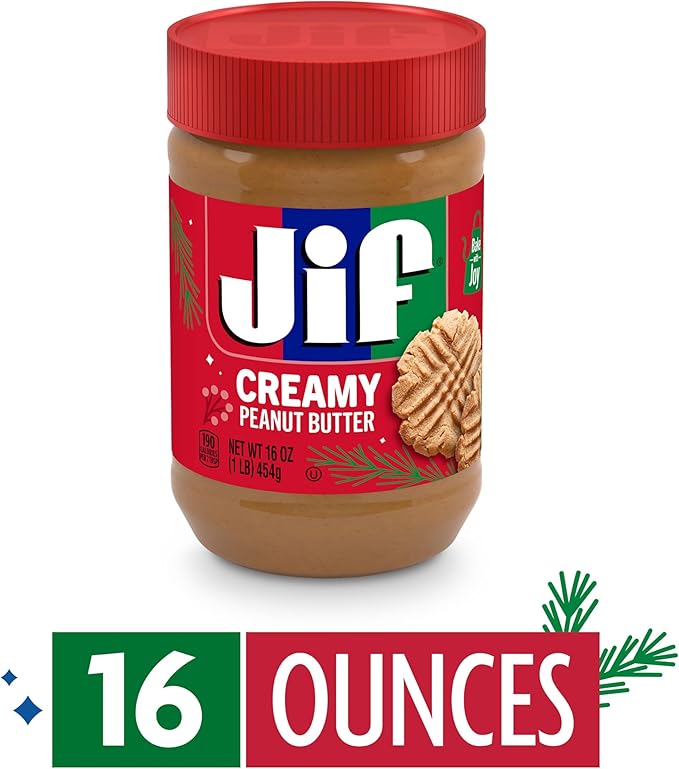 Jif Creamy Peanut Butter, Non-GMO, Gluten-Free, 454g / زبدة فول سوداني كريمية وغير معدلة وراثيا وخالية من الجلوتين، بوزن 454 جم من جيف