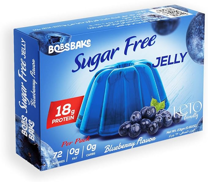 جيلي بوب بيك خالي من السكر من ادفانسد سبورتس نيوترشن | صديق للكيتو | 72 سعرة حرارية | 18 جم بروتين | 0 جم كربوهيدرات | 0 جم دهون | نكهة التوت البري | يصنع 523 جم جيلي لذيذ