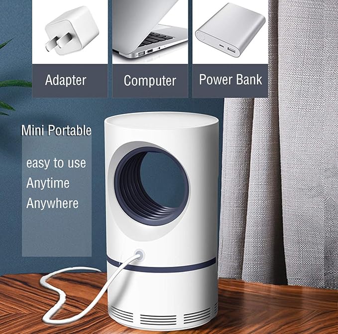 مصيدة البعوض الكهربائية غير السامة وغير الصاعقة بمصباح إضاءة ليد بالأشعة فوق البنفسجية بوصلة USB بتصميم مروحة شفط صغيرة لقتل البعوض من زوتيلي