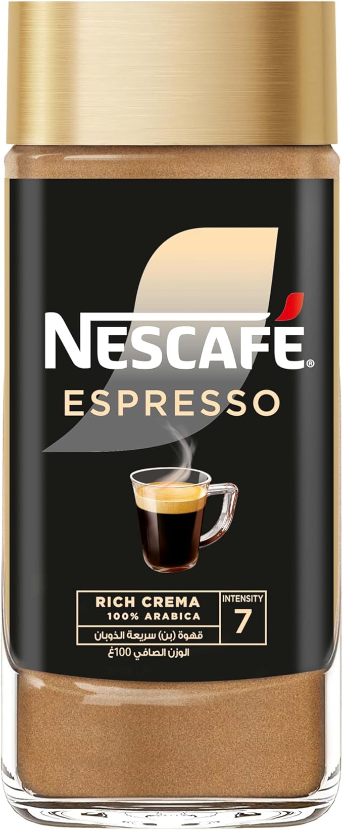 NESCAFÉ gold espresso Italian instant coffee, rich crema,100% arabica, 100g / قهوة اسبريسو سريعة التحضير من نسكافيه، كريمة غنية، 100% ارابيكا، برطمان 100 غرام
