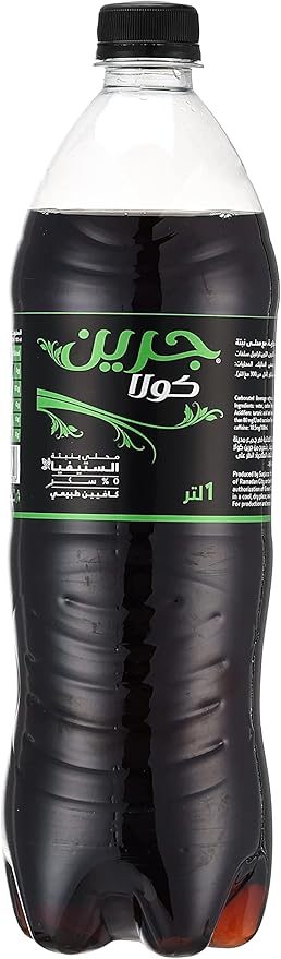 Green Cola 1 Liter / مشروب غازي من جرين كولا بسعة 1 لتر، أسود، مزيج القطن