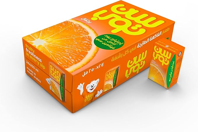 SunTop Orange Juice - 250ml, 24 Pieces / صن توب عصير برتقال - 250 مل ، 24 قطعة