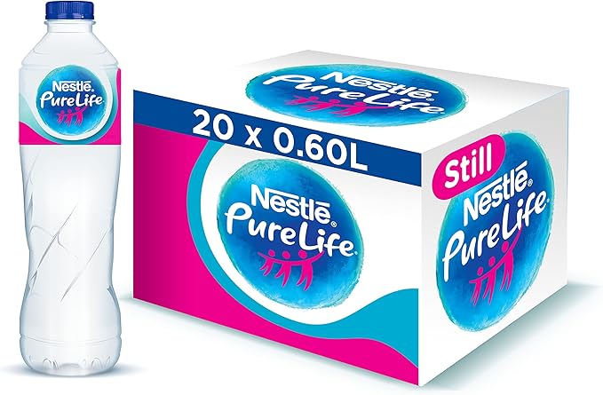 Nestlé Pure Life Water Carton set of 20 bottle X 0.60 L - Package may vary / مجموعة علب مياه بيور لايف من نستله مكونة من 20 زجاجة × 0.60 لتر - قد تختلف العبوة