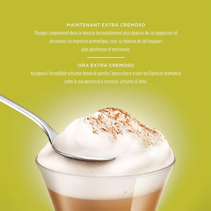 Nescafe Dolce Gusto Cappuccino Extra Cremoso (16 Pods, 8 Cups) / كبسولات قهوة نسكافيه دولتشي جوستو اكسترا كريموسو (16 كبسولة 8 اكواب)