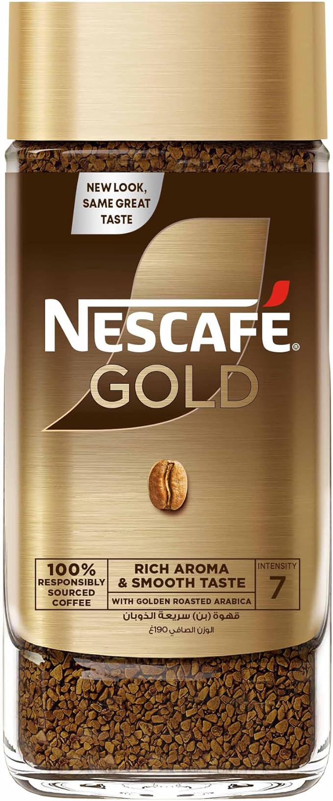 Nescafe Gold Dark Roast Instant Coffee Jar 190g / برطمان قهوة جولد سريعة التحضير بخلطة محمصة غامقة من نسكافيه، 190 جرام